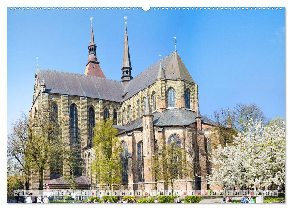 Hansestadt Rostock Historischer Stadtkern bis Warnemünde (CALVENDO Premium Wandkalender 2025)