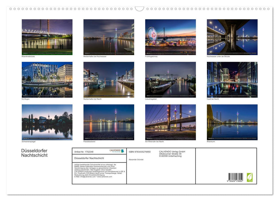 Düsseldorfer Nachtschicht (CALVENDO Wandkalender 2025)