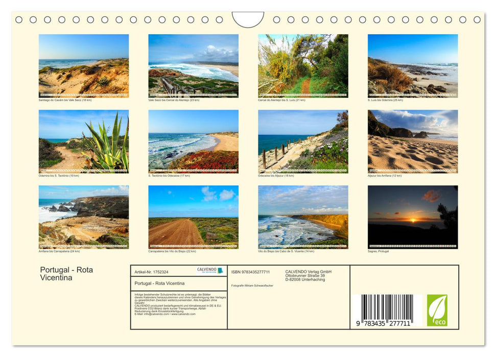 Portugal - Rota Vicentina (CALVENDO Wandkalender 2025)