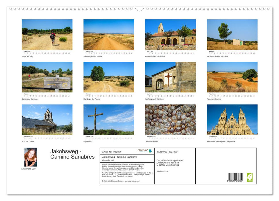 Jakobsweg - Camino Sanabres (CALVENDO Wandkalender 2025)