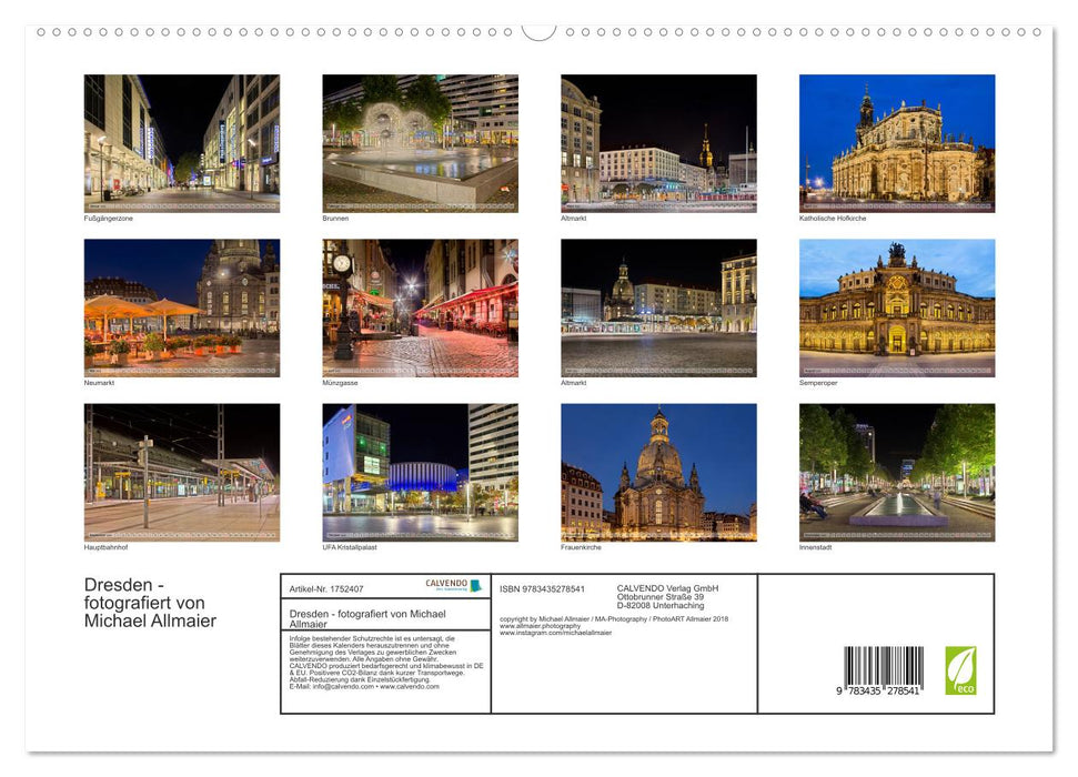 Dresden - fotografiert von Michael Allmaier (CALVENDO Premium Wandkalender 2025)