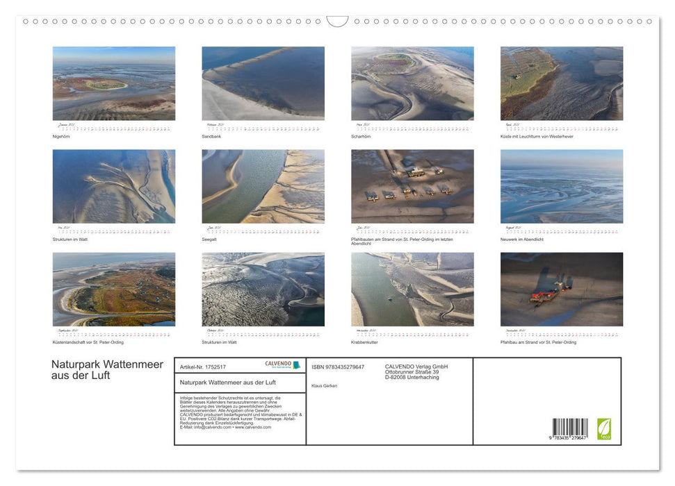 Naturpark Wattenmeer aus der Luft (CALVENDO Wandkalender 2025)