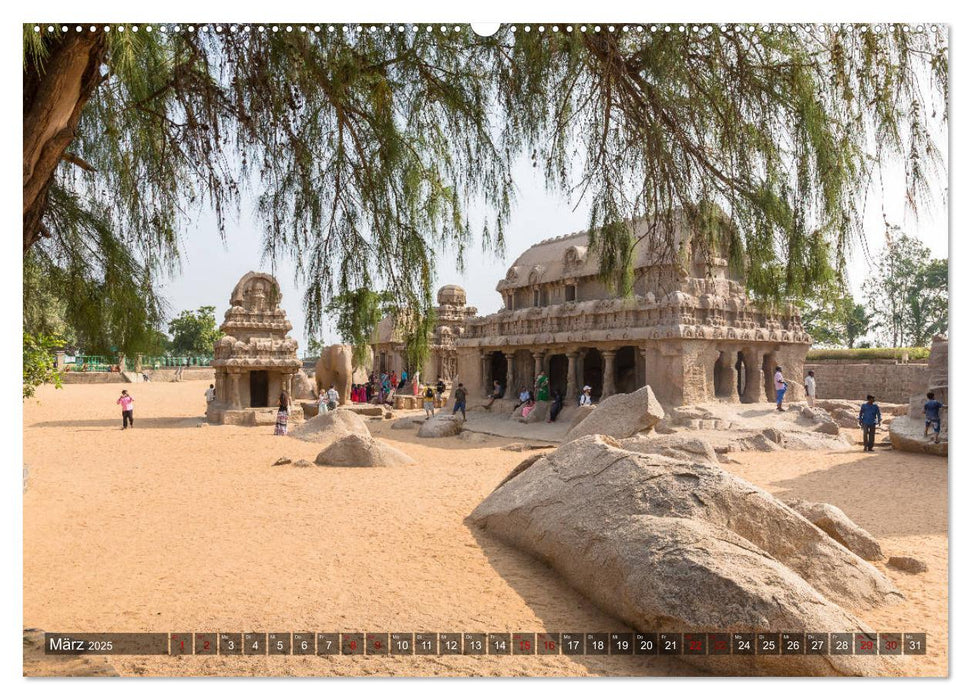 Indien - Mahabalipuram (CALVENDO Premium Wandkalender 2025)