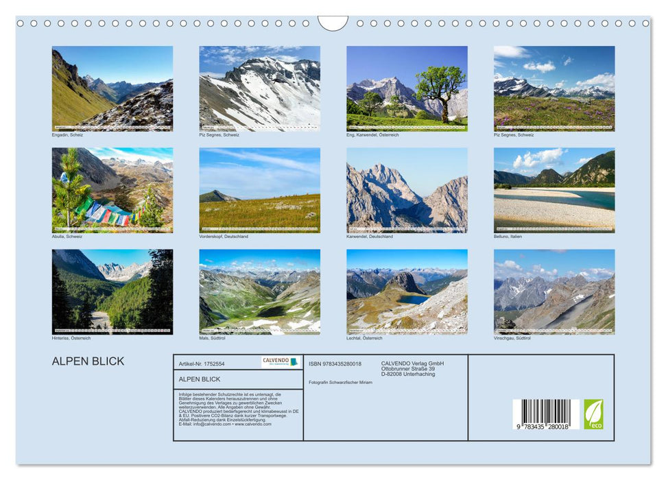 ALPEN BLICK (CALVENDO Wandkalender 2025)