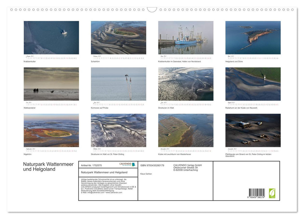 Naturpark Wattenmeer und Helgoland (CALVENDO Wandkalender 2025)