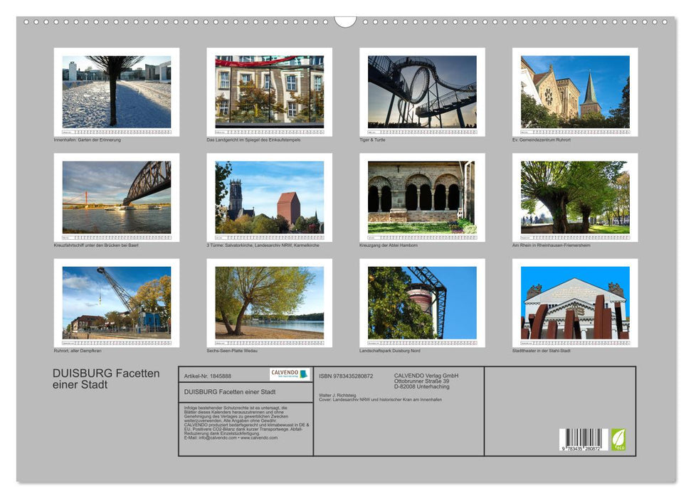 DUISBURG Facetten einer Stadt (CALVENDO Wandkalender 2025)