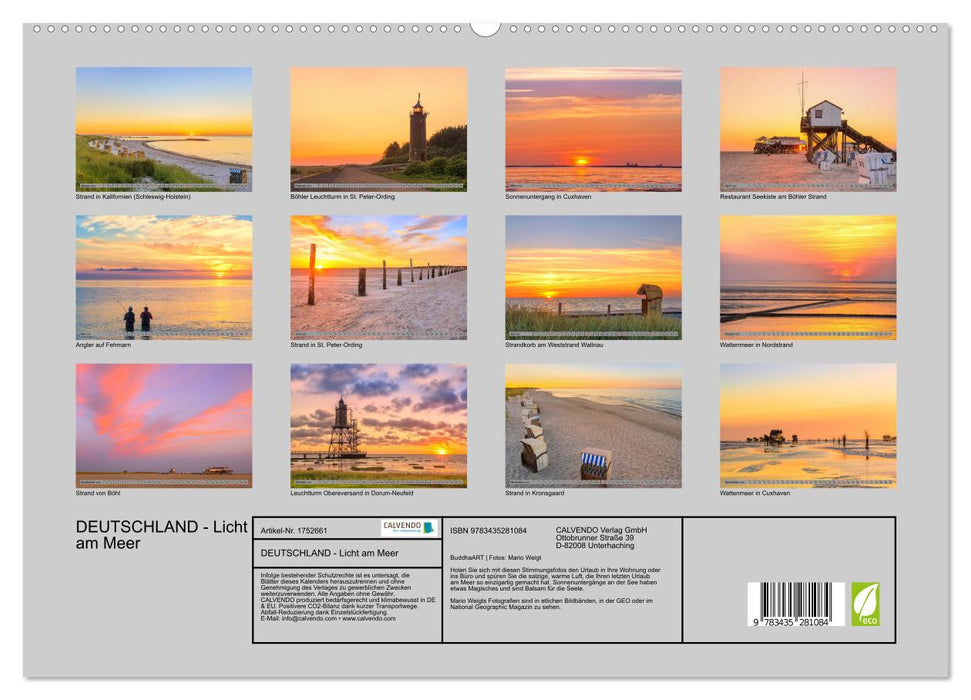 DEUTSCHLAND - Licht am Meer (CALVENDO Premium Wandkalender 2025)