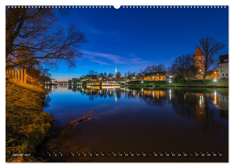 Ulm für Nachtspatzen (CALVENDO Premium Wandkalender 2025)