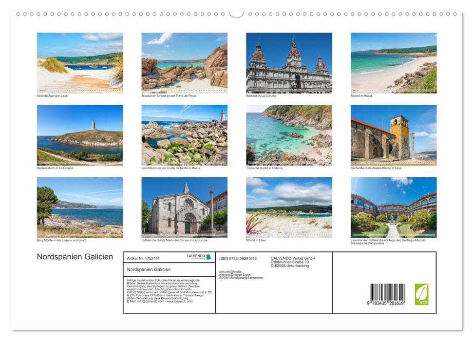 Nordspanien Galicien (CALVENDO Premium Wandkalender 2025)