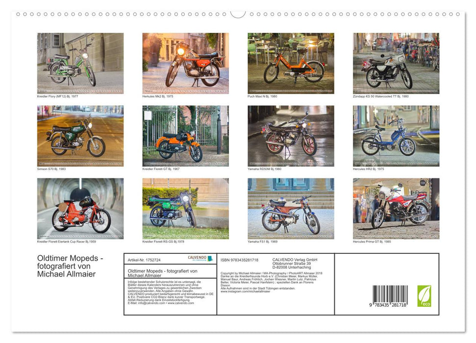 Oldtimer Mopeds - fotografiert von Michael Allmaier (CALVENDO Premium Wandkalender 2025)