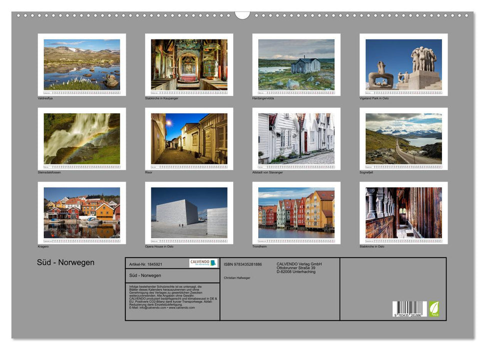 Süd - Norwegen (CALVENDO Wandkalender 2025)