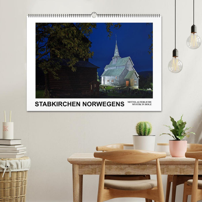 Stabkirchen Norwegens - Mittelalterliche Mystik in Holz (CALVENDO Wandkalender 2025)