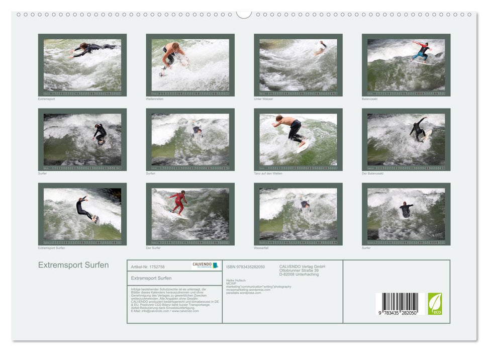 Extremsport Surfen (CALVENDO Premium Wandkalender 2025)