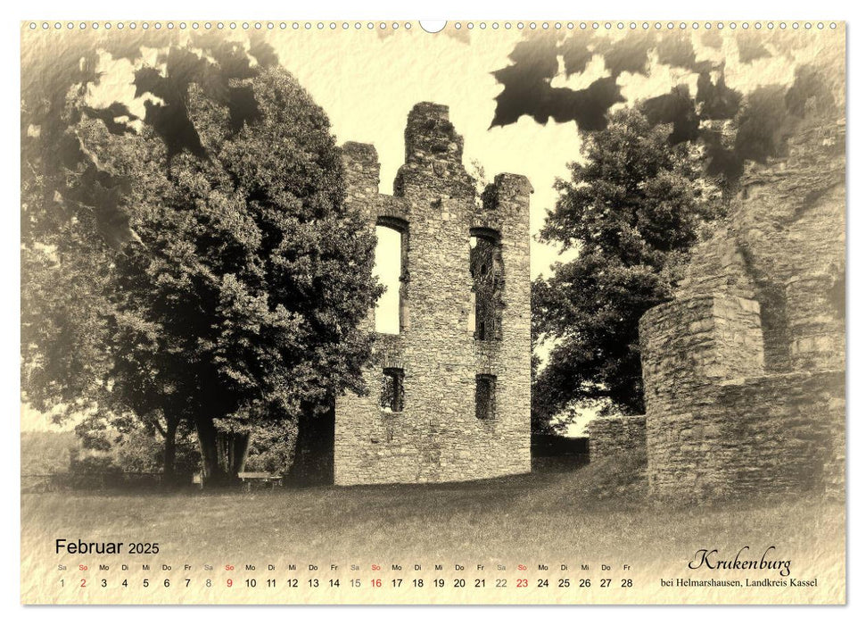 Burgen und Schlösser in Nordhessen (CALVENDO Wandkalender 2025)