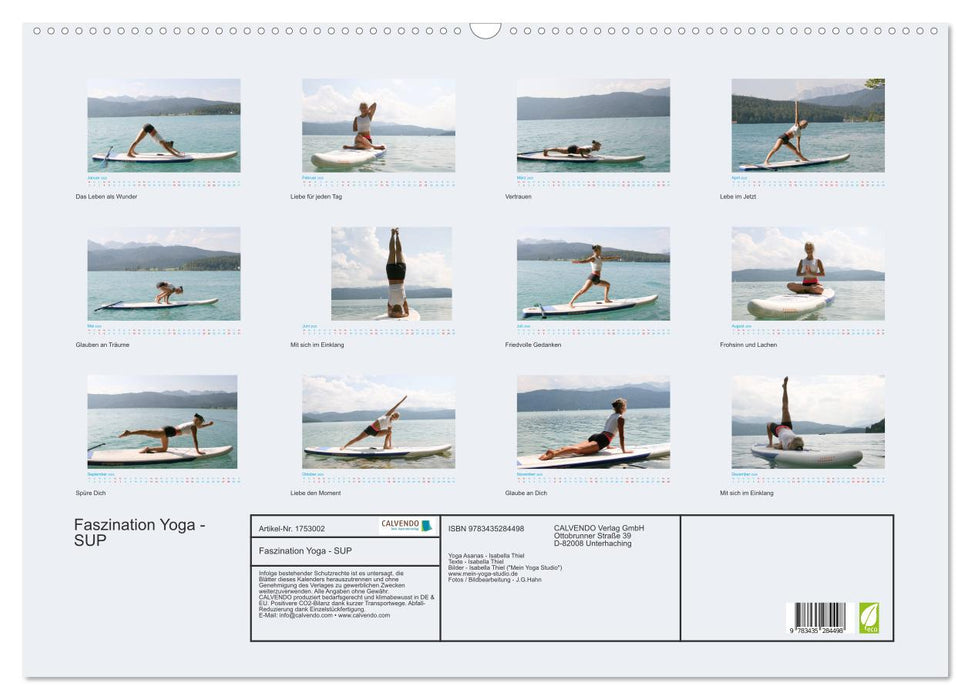 Faszination Yoga - SUP (CALVENDO Wandkalender 2025)