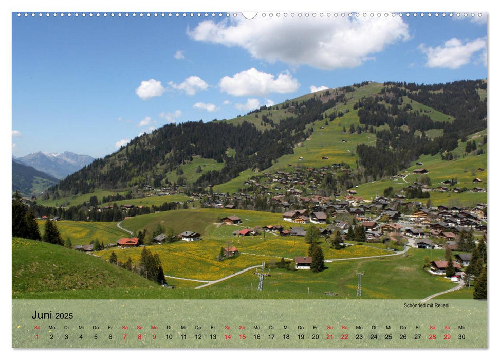 Saanenland. Ein Kalender aus dem Berner Oberland (CALVENDO Premium Wandkalender 2025)