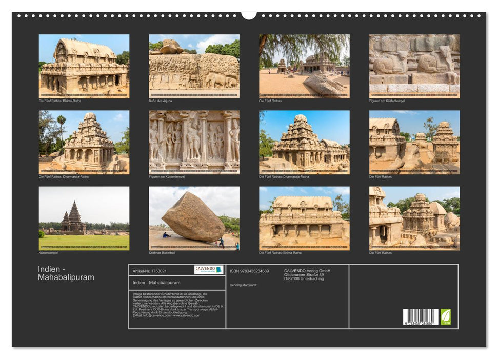 Indien - Mahabalipuram (CALVENDO Wandkalender 2025)