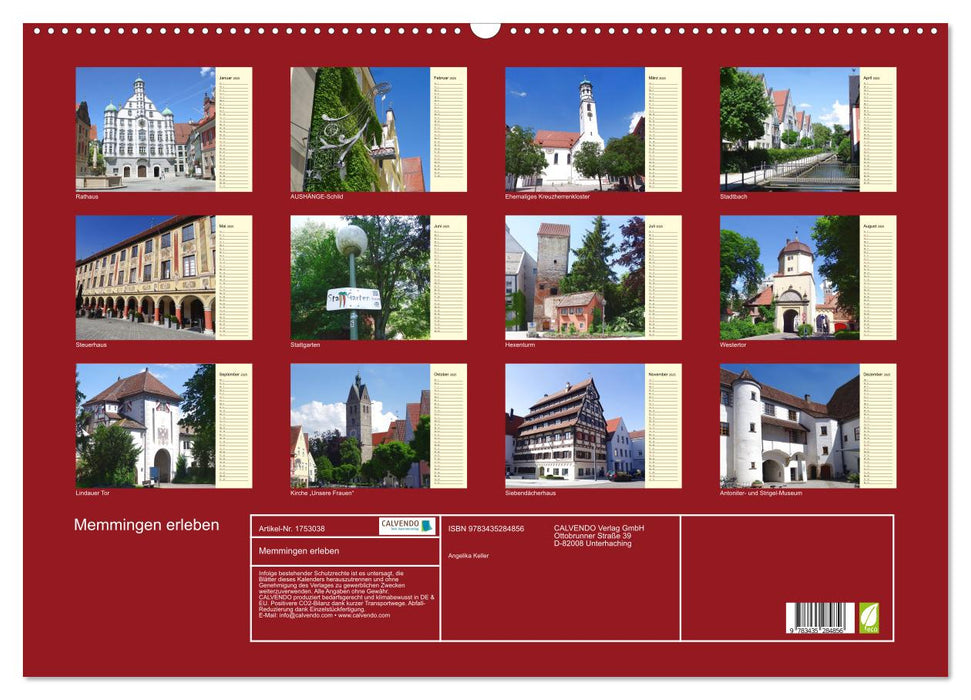 Memmingen erleben (CALVENDO Wandkalender 2025)