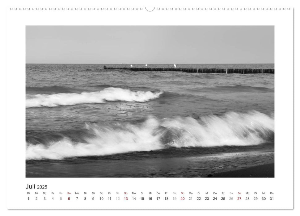 Monochrom Meer (CALVENDO Premium Wandkalender 2025)