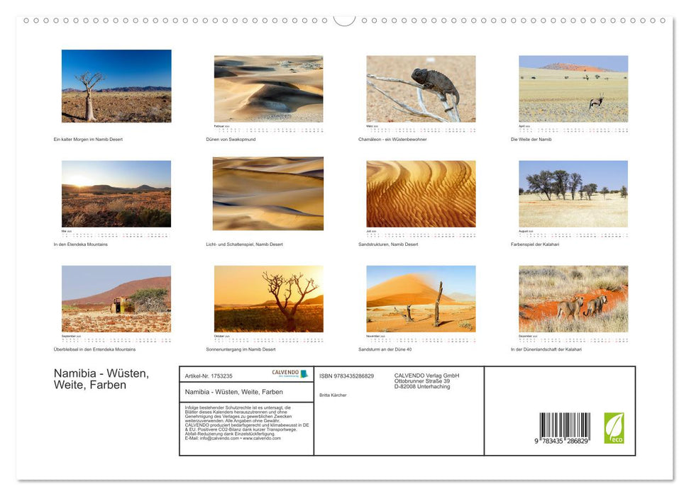 Namibia - Wüsten, Weite, Farben (CALVENDO Premium Wandkalender 2025)