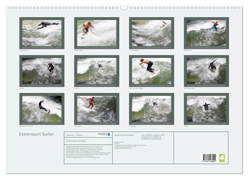 Extremsport Surfen (CALVENDO Wandkalender 2025)