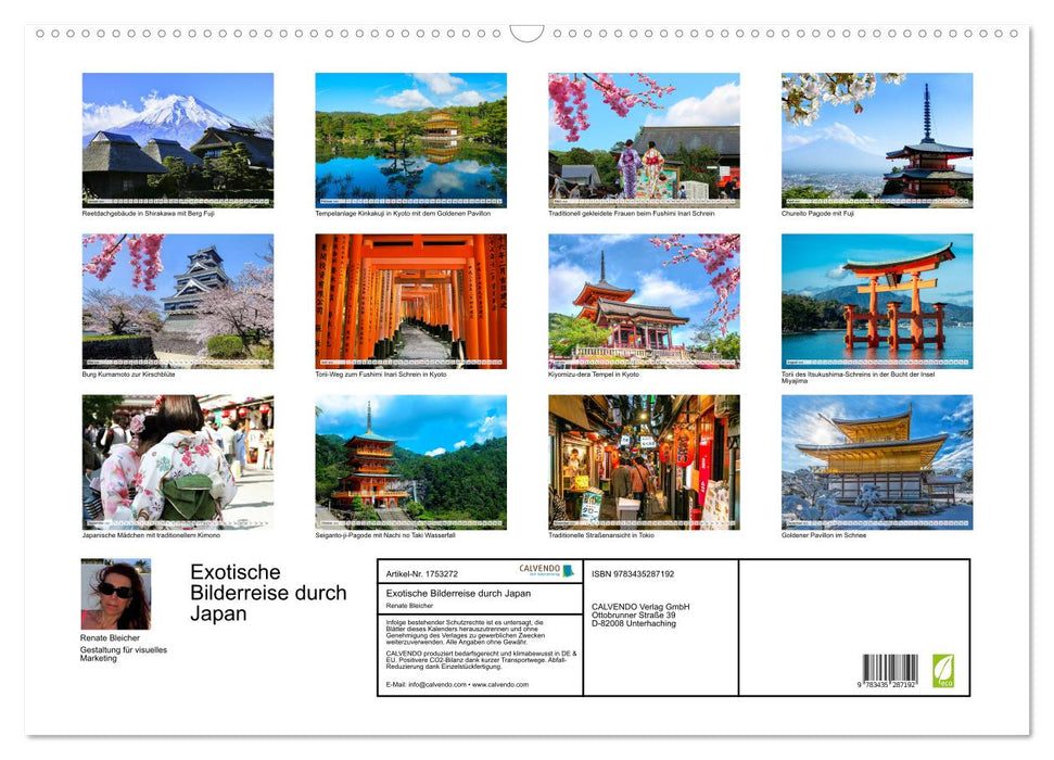 Exotische Bilderreise durch Japan (CALVENDO Wandkalender 2025)