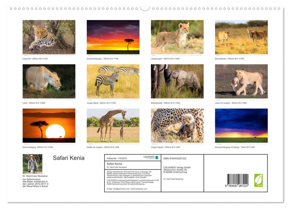 Safari Kenia (CALVENDO Premium Wandkalender 2025)