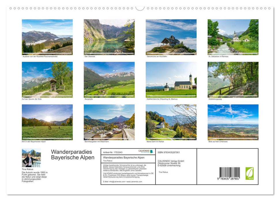 Wanderparadies Bayerische Alpen (CALVENDO Premium Wandkalender 2025)