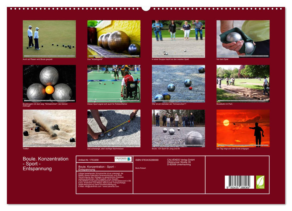 Boule. Konzentration - Sport - Entspannung (CALVENDO Premium Wandkalender 2025)