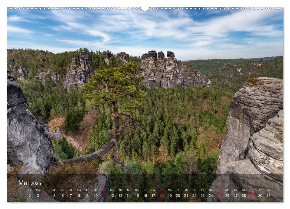 Elbsandsteingebirge - Rund um die Bastei (CALVENDO Premium Wandkalender 2025)