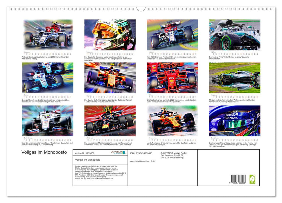 Vollgas im Monoposto (CALVENDO Wandkalender 2025)