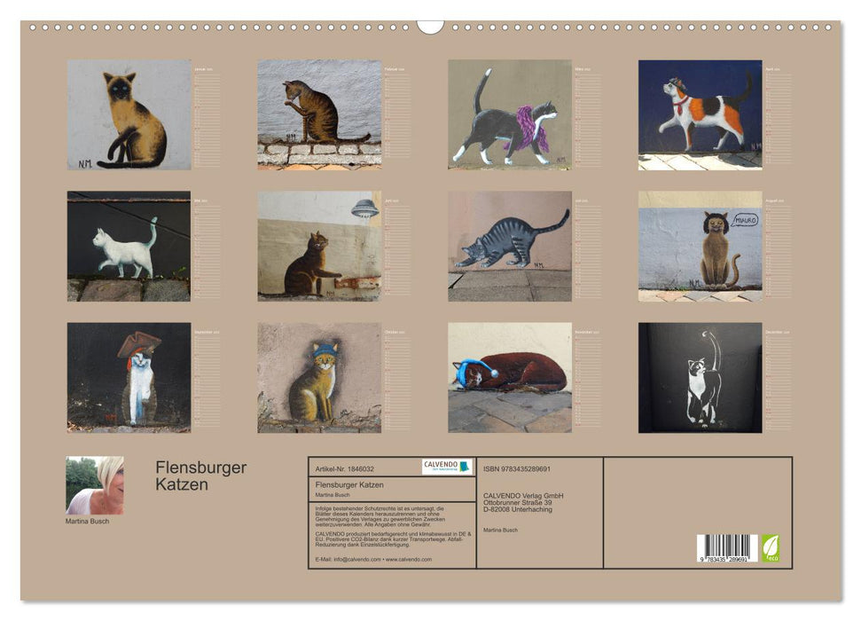 Flensburger Katzen (CALVENDO Wandkalender 2025)