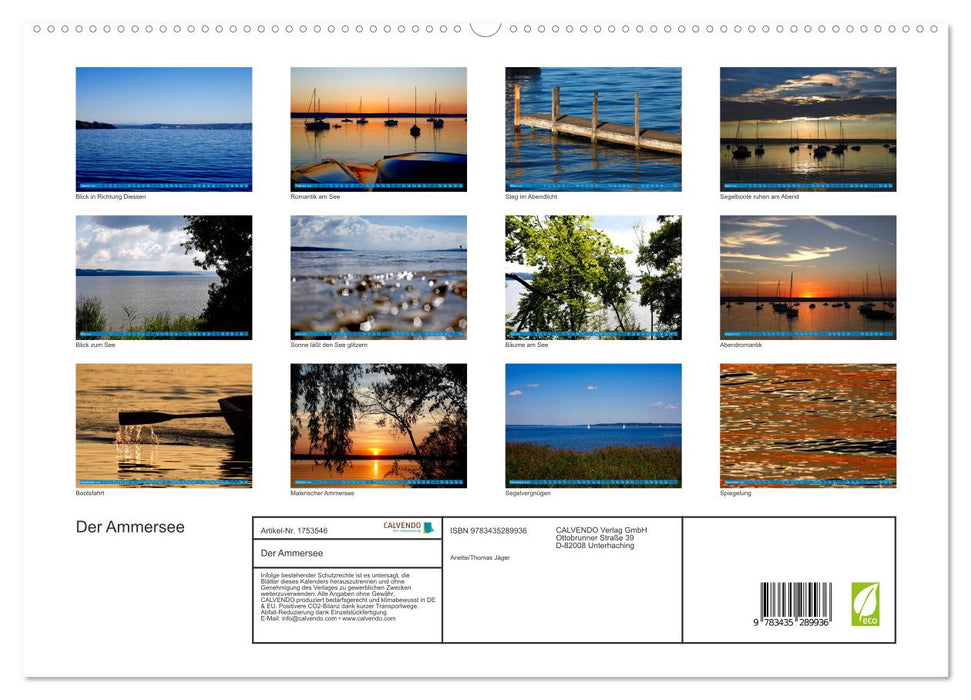 Der Ammersee (CALVENDO Premium Wandkalender 2025)