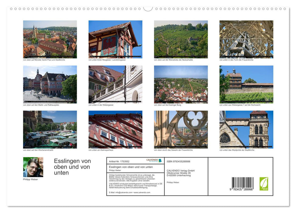 Esslingen von oben und von unten (CALVENDO Premium Wandkalender 2025)