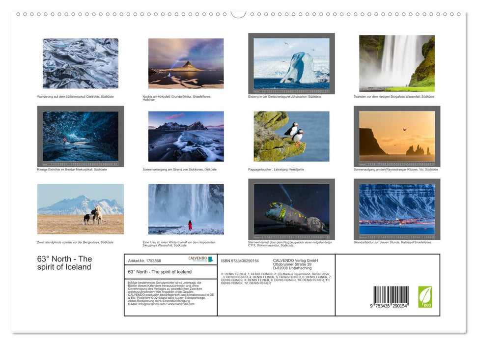 63° North - The spirit of Iceland (CALVENDO Premium Wandkalender 2025)