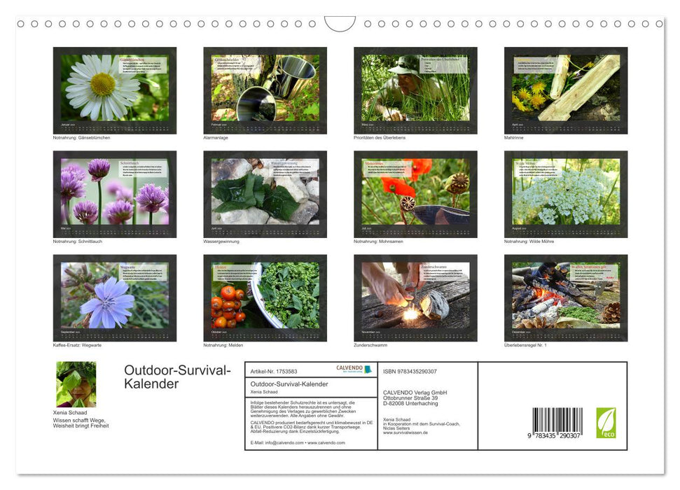 Outdoor-Survival-Kalender (CALVENDO Wandkalender 2025)