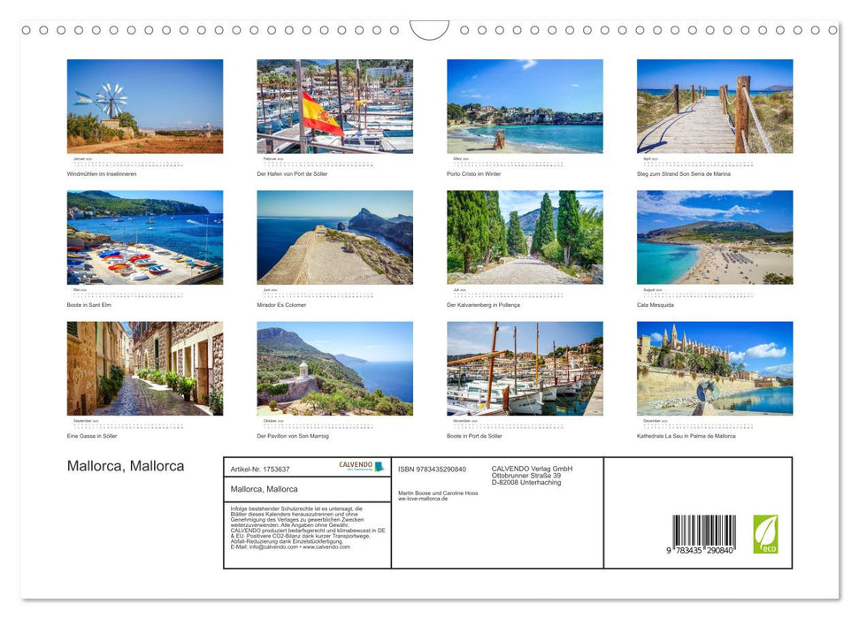 Mallorca, Mallorca (CALVENDO Wandkalender 2025)