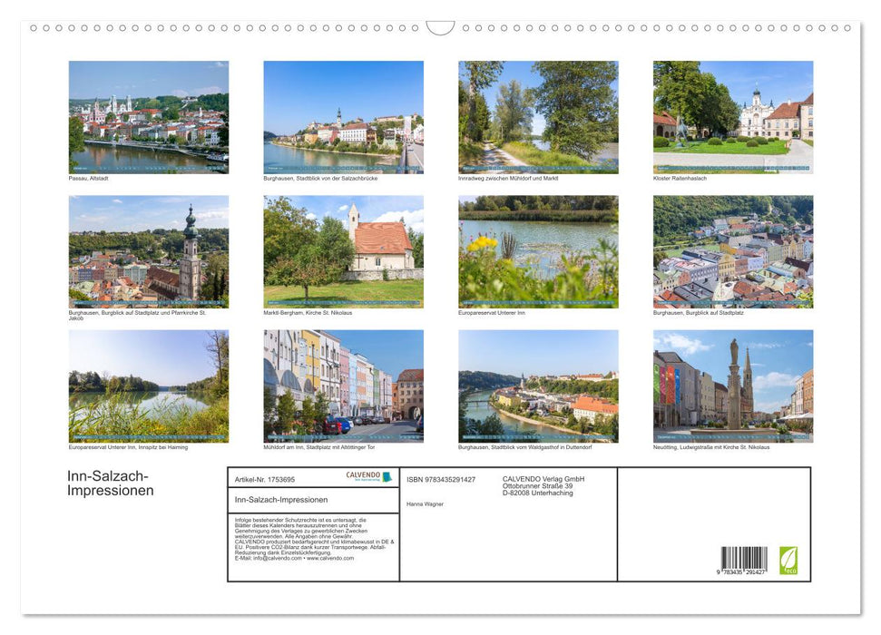 Inn-Salzach-Impressionen (CALVENDO Wandkalender 2025)