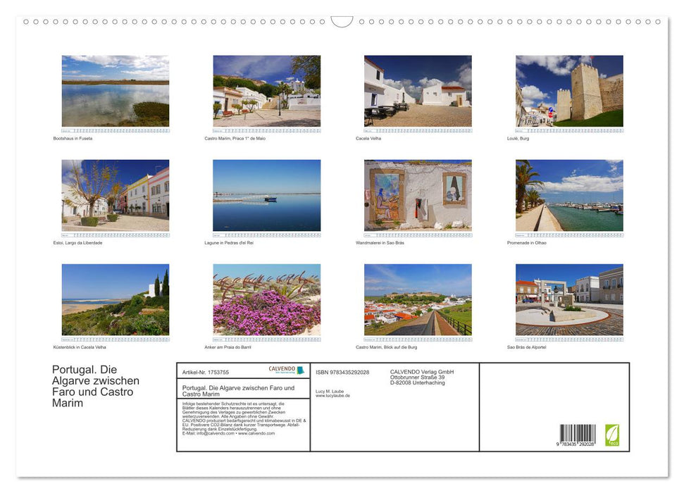 Portugal. Die Algarve zwischen Faro und Castro Marim (CALVENDO Wandkalender 2025)