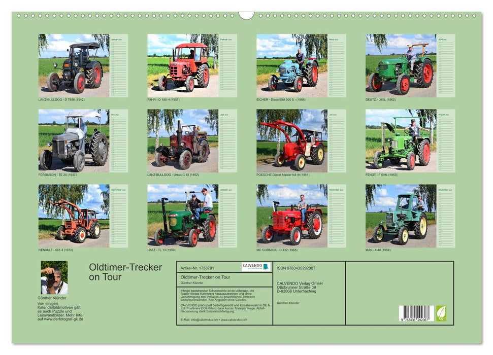 Oldtimer-Trecker on Tour (CALVENDO Wandkalender 2025)