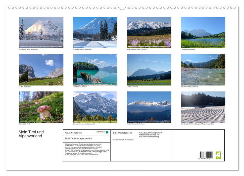 Mein Tirol und Alpenvorland (CALVENDO Wandkalender 2025)