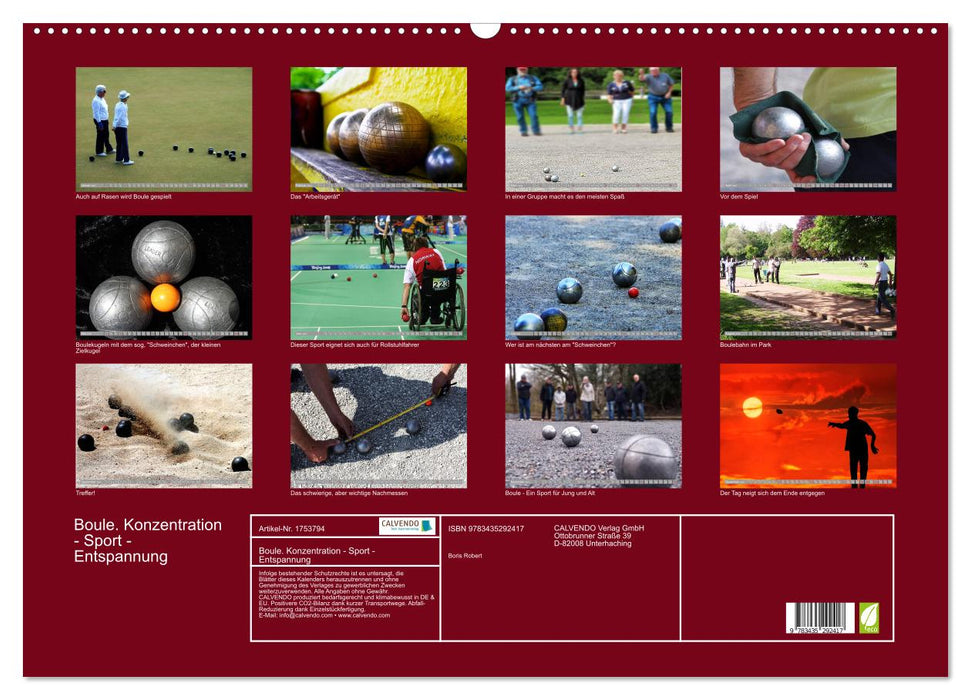 Boule. Konzentration - Sport - Entspannung (CALVENDO Wandkalender 2025)