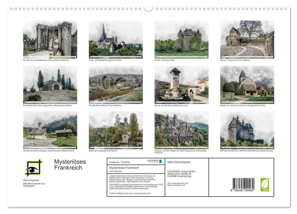 Mysteriöses Frankreich (CALVENDO Premium Wandkalender 2025)