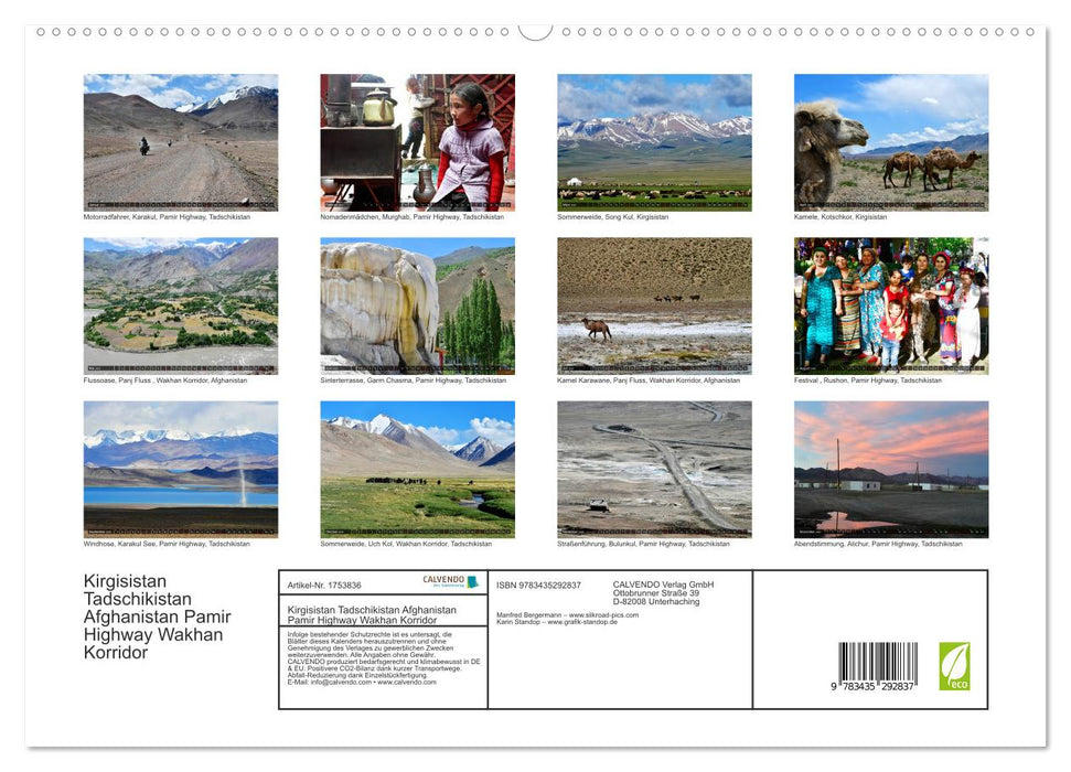 Kirgisistan Tadschikistan Afghanistan Pamir Highway Wakhan Korridor (CALVENDO Premium Wandkalender 2025)