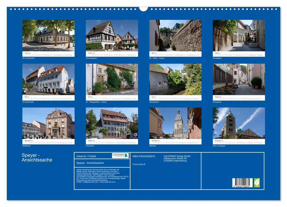 Speyer - Ansichtssache (CALVENDO Wandkalender 2025)