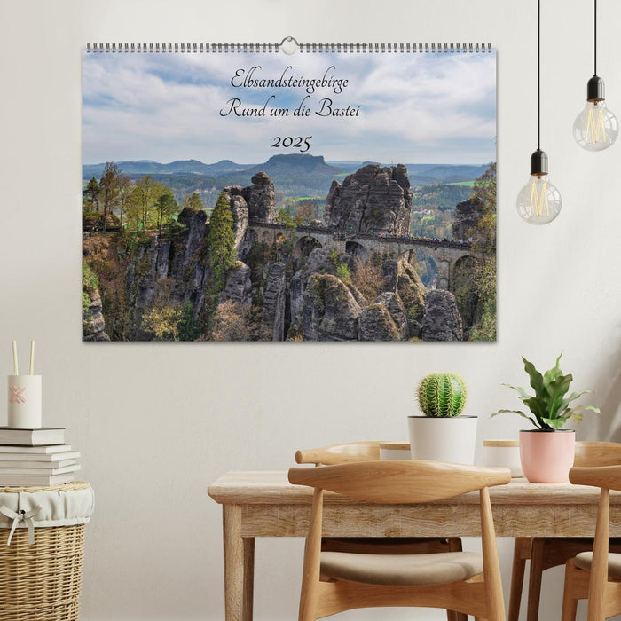 Elbsandsteingebirge - Rund um die Bastei (CALVENDO Wandkalender 2025)