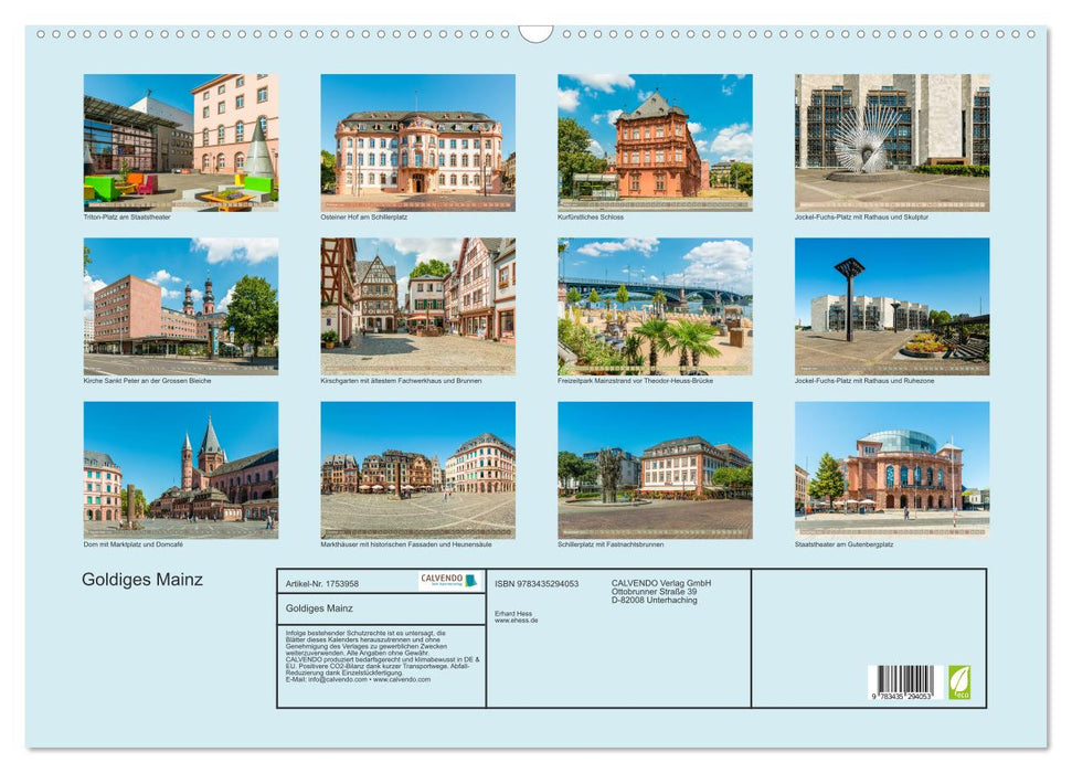 Goldiges Mainz (CALVENDO Wandkalender 2025)