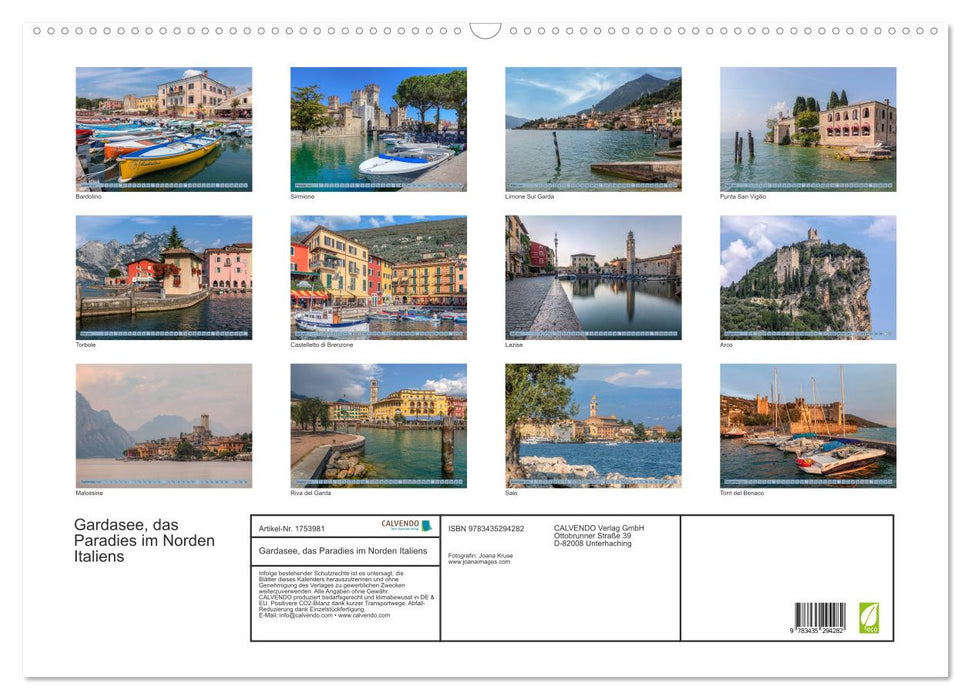 Gardasee, das Paradies im Norden Italiens (CALVENDO Wandkalender 2025)