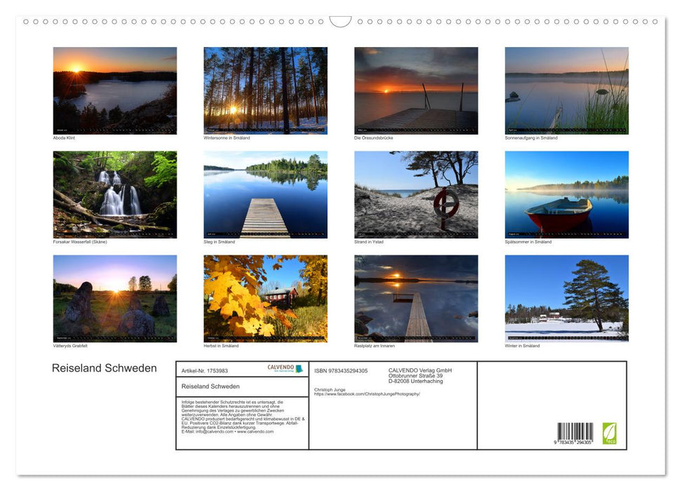 Reiseland Schweden (CALVENDO Wandkalender 2025)