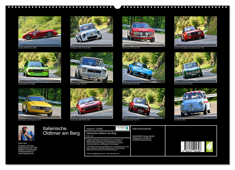 Italienische Oldtimer am Berg (CALVENDO Premium Wandkalender 2025)